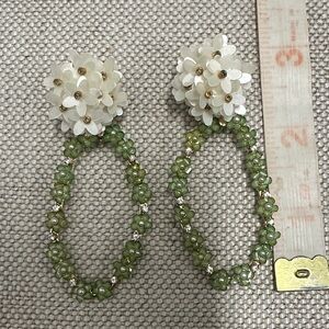Beaded Drop floral earrings
